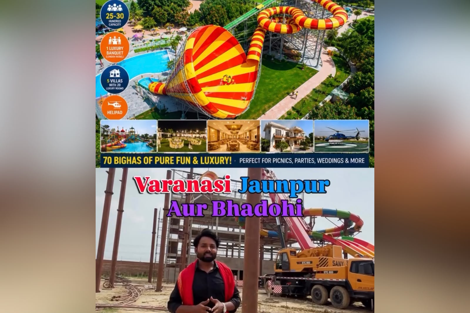 Uttar Pradesh's Biggest Funnel Slide Installation Begins at Aqua Mansarovar Water Park – Coming Next Season!